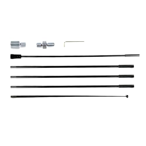 GRA-CFP2600 5-Section Plug-in Carbon Fiber Whip | 248.4 cm (8.15 ft) Lightweight Handcrafted Antenna | M10-1.0 P Base with 3/8-24 Male & Female Adapters | Fits GRA-7350T / GRA-AT330T / Custom Coils