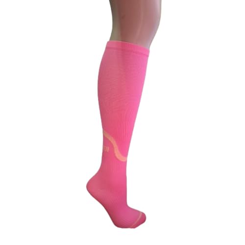 Meias Compressivas Compressão Femininas 3/4 Selene Academia Treino Corrida (34-39, Rosa)