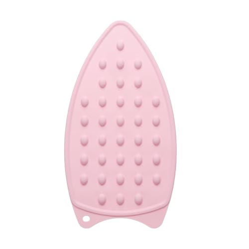QUARKZMAN Support pour Fer en Silicone, Tapis Résistant à La Chaleur pour Fer Plaque de Repos pour Table à Repasser Tapis Compact Résistant à La Vapeur et à La Chaleur, Rose Pâle