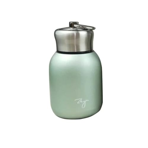 OTBEHUWJ Mini Coffee Vacuum Flask - Portable Stainless Steel Travel Water Bottle with Lid - 300ml - Green