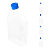 CryoKing 5 Stück Zellkulturflaschen, Polystyrol Zellkulturflasche mit Kappe, Sterile, Schräger Hals, 175 Cm², 50ml Arbeitsvolumen, 650ml Kapazität (5 Stück)