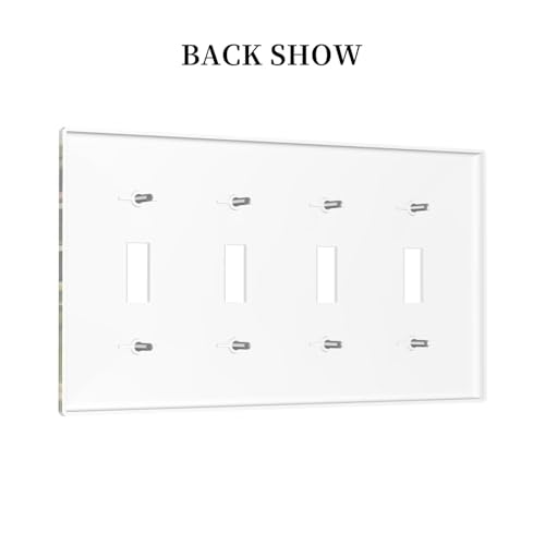 Decorative Switch Covers Plate Funny Cute Black Cat Colorful Flower Green Plant 4 Gang Wall Plate Oversized Quad Toggle Light Switch Plate Jumbo Faceplate for Bedroom Home Decor