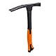 Mivos Maurerhammer 600 g Kopfgewicht 2K Fiberglasstiel - Berliner Form - Stahl und Fiberglas Hammer - Vibrationsdämpfung Gummigriff - Stahlhammer für Beton Ziegel - DIN 5108