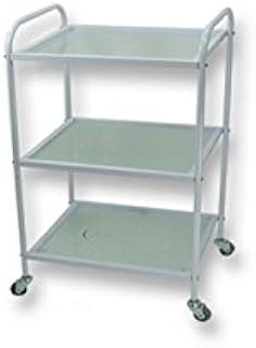 CSC Spa CM-3030 Glass Cart with 3 Shelves, 33.7 x 19 x 15 in.