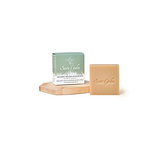 Santa Gadea Hair & Body 120 g | Champú con leche de cabra y aceite de árbol de té | Con aceite de oliva | Champu sólido ecológico sin sulfatos ni parabenos