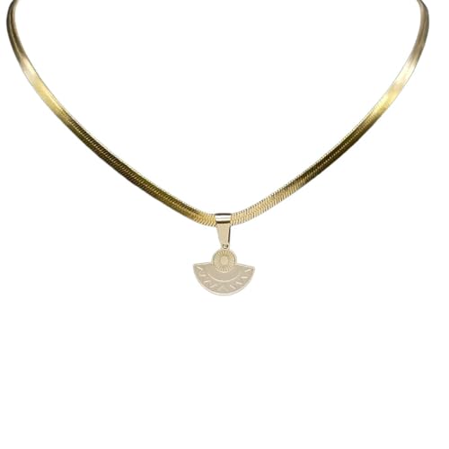 Collar para mujer, exquisito collar de flores geométricas de sol para mujeres y hombres, color dorado, cadena Y2K, joyería de regalo, joyería femenina