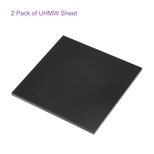 Image of DMiotech 2 Pack 6 x 6 x 0.15 Inch Plastic UHMW Sheets, Ultra High Molecular Weight Polyethylene, Opaque Black Polyethylene Board for Automotive, Chemical, Manufacturing, DIY Home Kitchen
