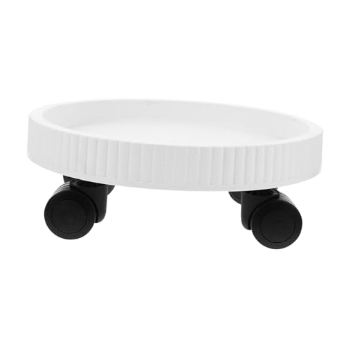 TOBBOMEY Vassoio Portavaso Rotante in Plastica con Ruote Base Mobile per Piante da Interno ed Esterno Supporto Resistenti e Protettivo per Pavimenti Carrello Portafiori Multifunzionale per