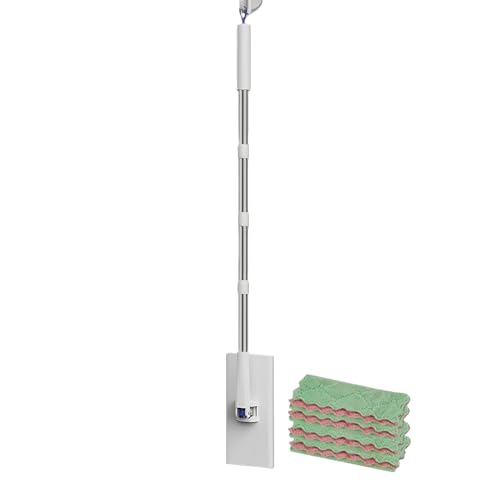 Mopa de suelo - Dispositivo de limpieza para uso en seco y húmedo, fregona con sistema de clic | Para cocina, azulejos, casa, coche, apartamento, salón, dormitorio, techo, limpieza de pelo de animales