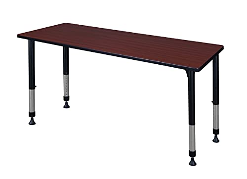 66 x 24 in. Kee Height Adjustable Classroom Table Mahogany