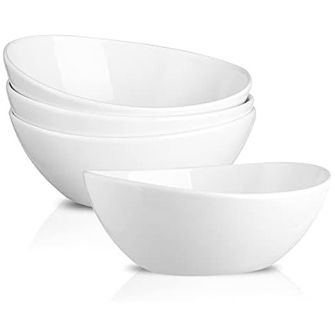 Hasense Porzellan-Servierschalen, große Servierschalen, 1020 ml, Salatschüsseln, Beilagen, Pasta, Popcorn, mikrowellen- und spülmaschinenfest Cover