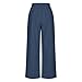 Wide Leg Pants Woman Summer Linen High Waisted Flowy Pleated Capri Pants 2025 Fashion Dressy Casual Cropped Trousers Dark Blue