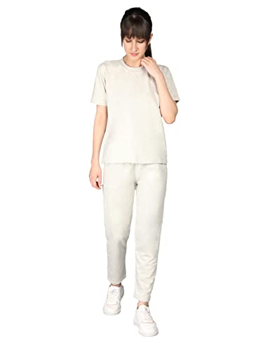Image of CHKOKKO Women's Terry Cotton Loose Fit Half Sleeve Casual Style T-Shirt