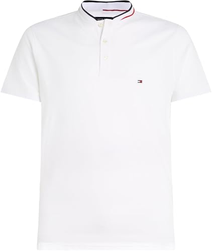 Tommy Hilfiger Męska koszulka polo Mao RWB z wąskimi końcówkami S/S, białe, S, biały, S