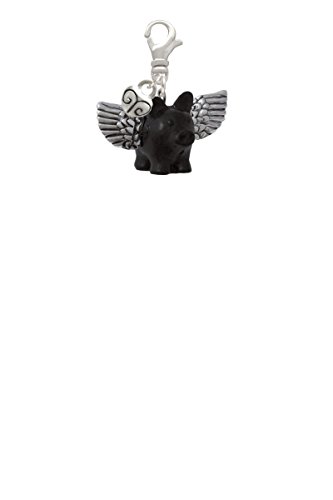 Delight Jewelry Flying Resin Pig with Wings Mini Heart Clip On Charm