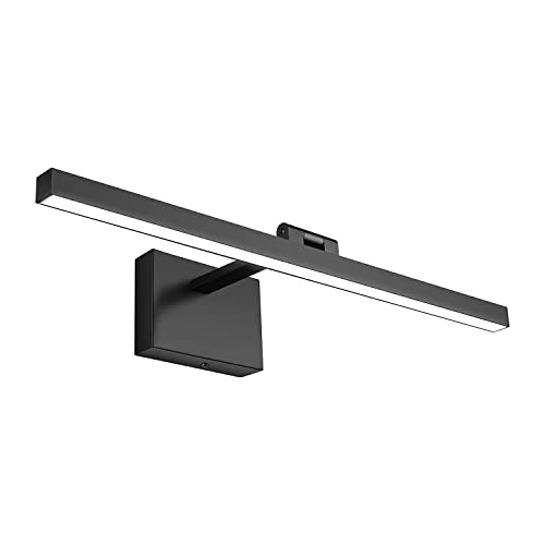 Joosenhouse Led Picture Light Fixtures Dimmable 19.69" Inches Modern Black Full Metal Artwork Display Lamp With Single Arm Adjustable Picture Frame Lights For Paintings 12W Hardwired Connection 4000K #TOP3