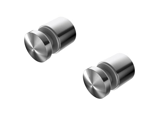 Abrazadera de vidrio redonda Inline Design en acero inoxidable satinado de 5 cm 2