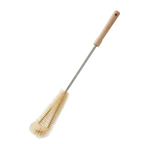 Cepillo De Taza De Mango De Madera: Cepillo De Limpieza Largo Portátil, Aspiradora De Bebidas Livianas Duraderas | Capas De Vino De Cristalería Duradera, Cepillo De Limpieza Ecológico Reutilizable Par