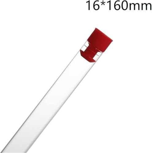 Tubos de ensayo de vidrio de borosilicato con tapón de plástico, resistencia a altas temperaturas, 16 x 160 mm, paquete de 20