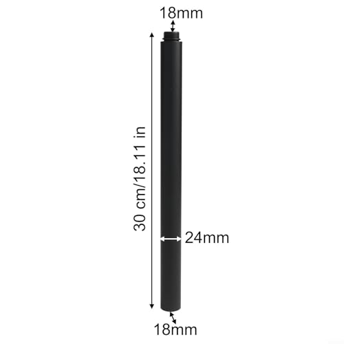 Drhomeam Duschsystem-Verlängerungsstange, 30 cm, Edelstahl, Dusch-Verlängerungsrohr, Badezimmer-Duschrohr-Kopf-Verlängerung, verchromt, Schwarz