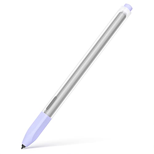 Image of Compatible with Samsung Galaxy Tab S7 /S7+ /S7 FE /S8 /S8+ /S8 Ultra /S9 /S9+ /S9 Ultra Pencil Case S Pen Case, Silicone Translucent Non-Slip Cover.?Lavender?