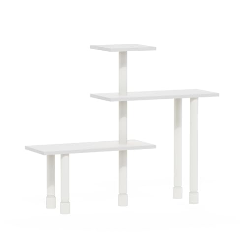 Image of Furinno Turn-N-Tube Kitchen Countertop Organizer, 3-Tier Corner Countertop Organizer Shelf, Corner Shelf, for Kitchen, Pantry, Organizers and Storage, White