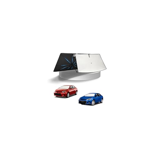 Image of KUST Sun Shade Umbrella for 2014-2018 Toyota Corolla (Not for Corolla Cross) | Custom Fit Windshield Sunshade | Foldable Sunshade with Bendable Handle | Blocks Heat & UV Rays Keep Car Cool Sunshield