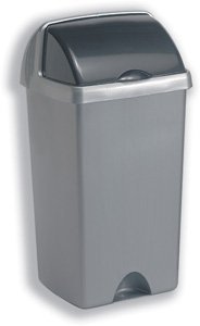 Roll top Bin polipropileno 48 litros), color plateado