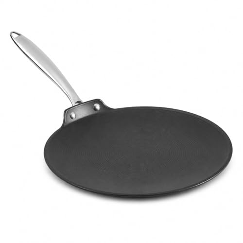 Image of Vinod Ferona Lightweight Cast Iron Roti Tawa - 26 cm | No Seasoning Required | Naturally Stick-Free | Steel Riveted Handle | Metal Spoon Safe | Gas Stove Compatible | No PTFE & PFOA | 2-Year Warranty