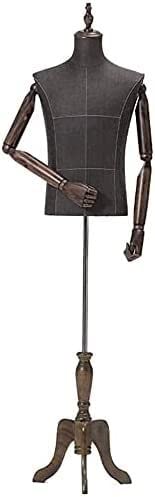 oBlosdh Mannequin Torso Dress Form Mannequin Body Male Mannequin Half Body Stand with Flexible Arms, Windowshop/Shows/Photography Display, Hollow PP Plastic Body