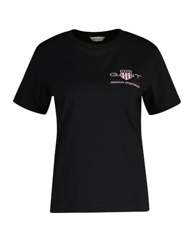Photo de GANT Reg Archive Shield SS T-Shirt, Noir, L Femmes