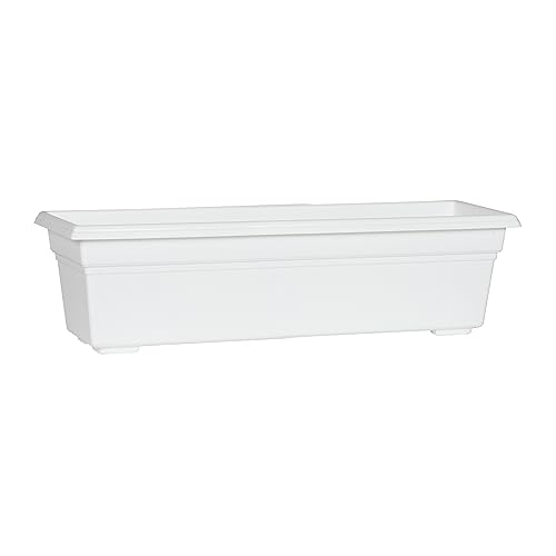Root & Vessel 16242 Countryside Flower Box Planter White 24-Inch