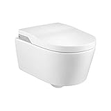 inodoro suspendido roca medidas Kit Wc De Pie Inspira In-Wash Roca Toilet In-Wash Inspira Round suspendido Rimless, 39 x 47 x 56 centímetros, color blanco (Referencia: AT0019400R)
