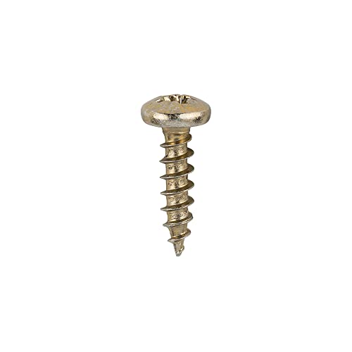 Pan Round Head Classic Professional Multipurpose Screws Pozi Woodscrew Yellow 16-50mm (Pack of 20, 50, 100, 200, 500) (20, 3.5x20mm)