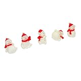 ELAYARD Decoración Navideña para Acuarios y Terrarios Muñeco De Nieve 5 Piezas Resina Ecológica Segura para Peces y Reptiles Adorno Acuarios Caja Reptil Fiesta Navidad
