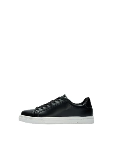 SELECTED MEN Men's Slhevan Leather Sneaker 2.0 Noos, Black, 9 UK