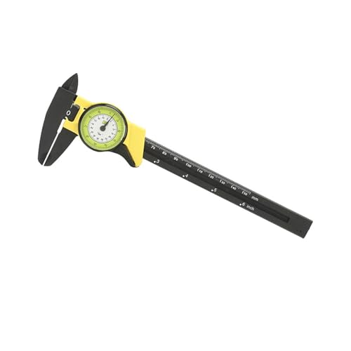 Dial Vernier Caliper, 0.01mm Accuracy Plastic Fast Measurement Tool Vernier Measure Tool for Biomedical Industry, 0-150mm(Yellow)
