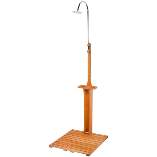 cozypony Outdoor Shower Portable Poolside Shower with Chassis Board, Freestanding Outside Shower for Poolside Backyard Patio & Beach