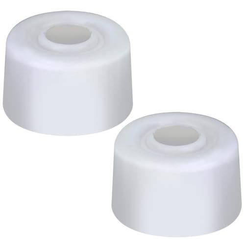 Merriway BH02256 (2 Pcs) Floor or Wall Mounted Door Stops, White 35mm (1.3/8 inch) Diameter - Pack of 2 Pieces