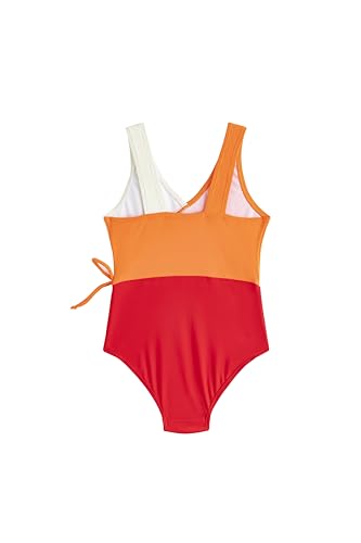 Image of LIZENS Girls One Piece Color Block Swimwear Tie Side 2-12Years Beach Bathing Suit for Kids Swimsuit