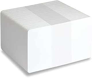 Salto PVC Blank White Cards for Direct Printing - ID, Membership, Business, Hotel & Student Card Customisation - Compatible with Photo ID Card Printers - CR80 ID Card Size, 50 Pack