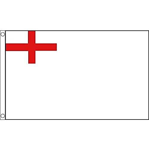 AZ FLAG, Uk White Ensign 1630-1702 Flag, 3x5 Ft, 100D Polyester Bristish Historic Banner with Two Metal Grommets