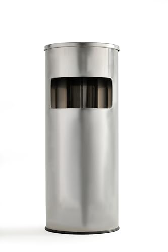 Outdoor Mülleimer Metall 30L - Mit Aschenbecher & Abschließbarer Tür