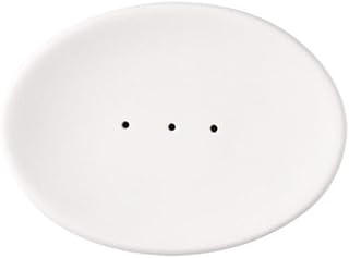 Ceramic Soap Dish with Drainage - Small Self Draining Soap Holder for Bathroom Sink, Shower & Kitchen, Gym Shower Essentials, Compact Sponge Holder for Kitchen Sink(White)