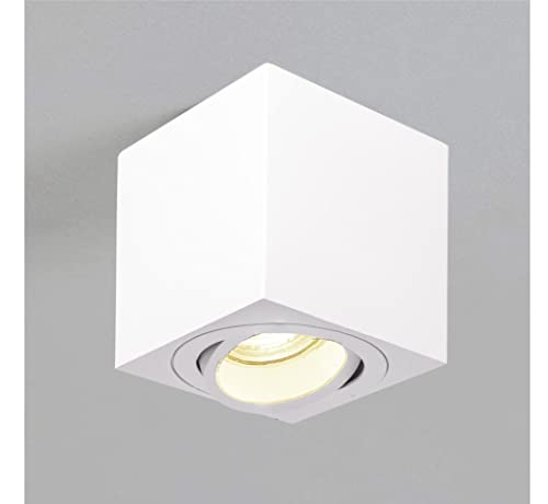 lambado® Premium LED Aufbaustrahler/Deckenstrahler Set inkl. 230V GU10 Spots - Eckige Aufbauleuchte/Deckenspots in weiss