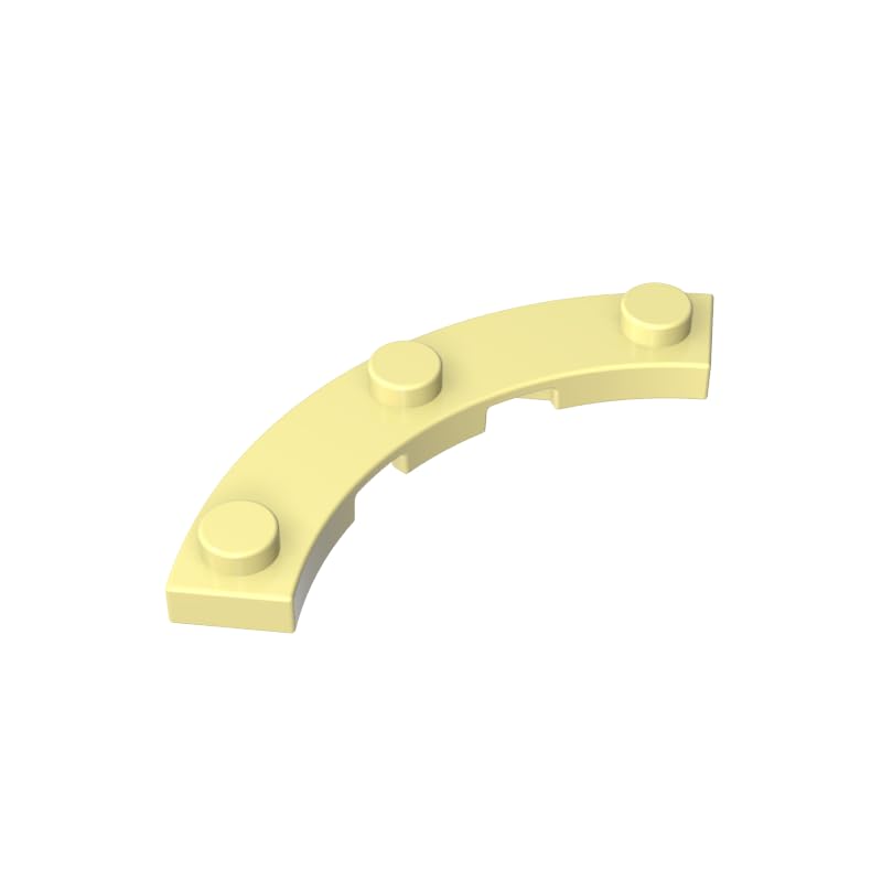 80015 3x3 Curved Plate 50 Pieces High-Precision MOC Building Bricks Replacement Parts Compatible with Lego bricks GDS-90295 Light yellow — image 1