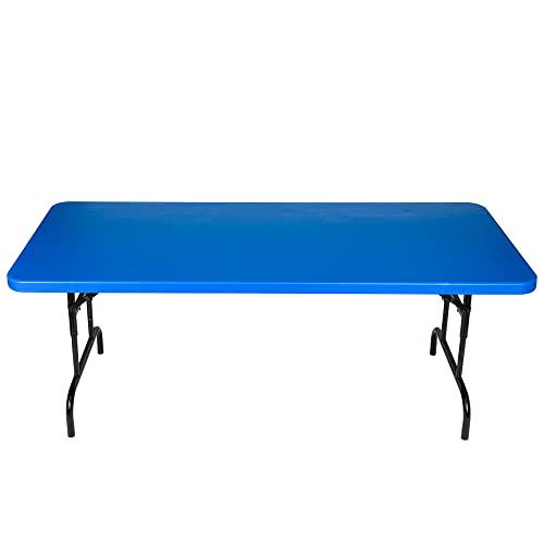 OEF Furnishings Adjustable Folding Table, 30\" x 72\", Blue - Thumbnail 6