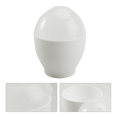 Lurrose Taza de Huevo al Vapor para Microondas 10 Piezas Blanca, Vaporera de Huevos Antiadherente Resistente al Calor, Cocedor Multifuncional para Cocina, Molde para Postres y Gelatina - imagen 6