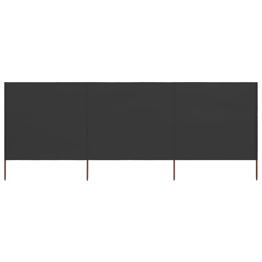 vidaXL Paravent 3 Panneaux Ecran de Plage Anti-​Vent Abri de Plage Pare-​Vue Coupe-​Vent Camping Jardin Pliable Extérieur Tissu 400x160 cm Anthracite
