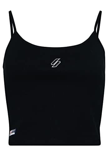 Superdry Womens Code Essential Strappy Tank Hemd, Black, XS